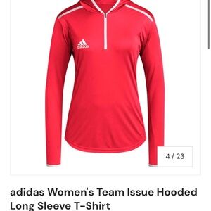 Adidas Women's Red Hooded Sweatshirt